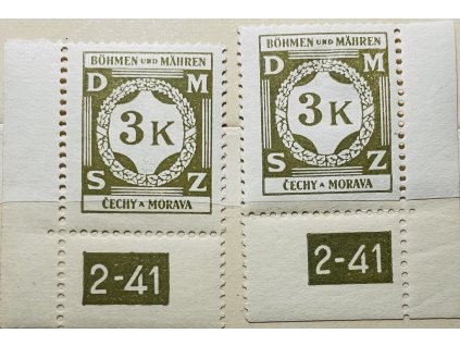 Poštovní známky Protektorát Čechy a Morava Služební známka SL10 - 3K L a P roh. zn. DČ 2-41