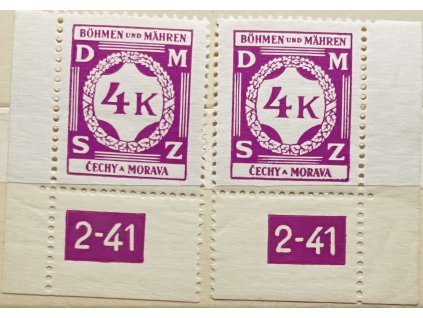 Poštovní známky Protektorát Čechy a Morava Služební známka SL11 - 4K La P roh. zn. DČ 2-41 čisté **