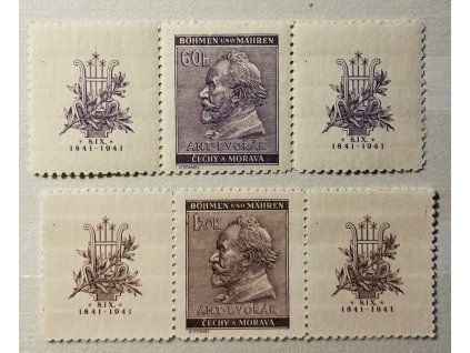 Protektorát Čechy a Morava - zn. č. 62 - 63 výročí 100 let narození A. Dvořáka, varianta VK - 8 ** čisté