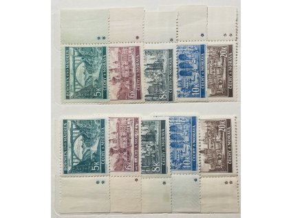 Protektorát Čechy a Morava - zn. č. 45 - 49 s L a P okrajem a DZ + čisté **