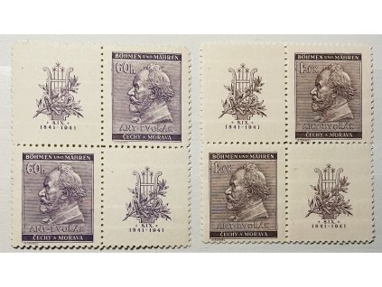 Protektorát Čechy a Morava - zn. č. 62 - 63 výročí 100 let narození A. Dvořáka, varianta VK - 19 ** čisté