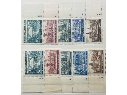 Protektorát Čechy a Morava - zn. č. 45 - 49 s L a P okrajem a DZ * čisté **