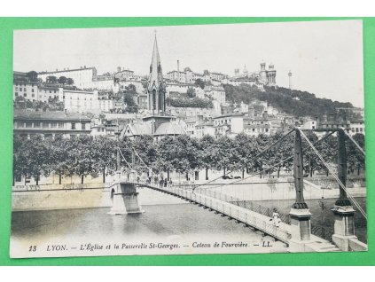 pohlednice Lyon Passerelle Saint - Georges, cca 1915
