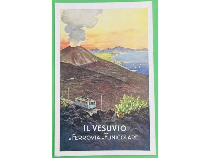 pohlednice Itálie Il Vesuvio con la Ferrovia e la Funicolare, 1937