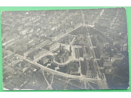 pohlednice letecký snímek města Fischamend -  Luftaufnahme 1913