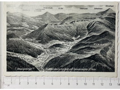 pohlednice panoramatická Špindlerův Mlýn/Spindelmühle, 1944