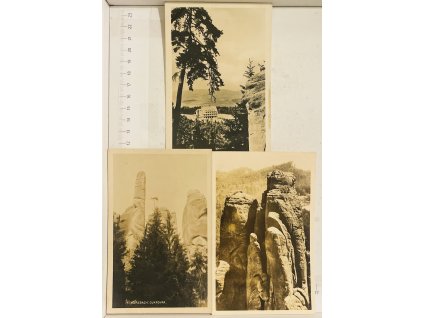 3 RPPC pohlednice Prachovské skály Československo