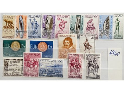 sestava poštovních známek 18 ks Itálie 1960 ** čisté