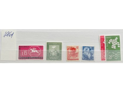 sestava poštovních známek 6 ks Itálie 1961 ** čisté