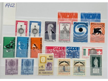 sestava poštovních známek 19 ks Itálie 1962 ** čisté