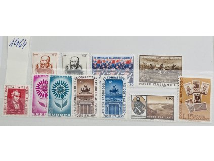 sestava poštovních známek 11 ks Itálie 1964 ** čisté
