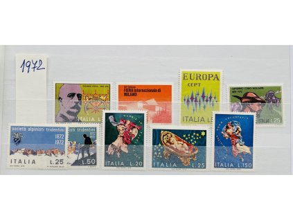 sestava poštovních známek 9 ks Itálie 1972 ** čisté