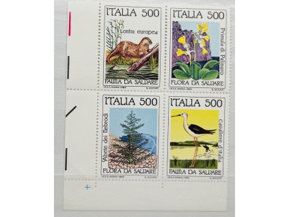 MiNr. 1926 - 1929 ochrana přírody Itálie 1985 LD roh. 4blok s rozměřovacím + ** čisté
