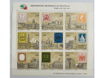 Malý list MiNr. 1945 - 1953 Itálie 1985 ** čisté