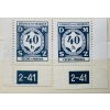 Poštovní známky Protektorát Čechy a Morava Služební známky SL2 - 40h L a P roh. zn. s DČ 2-41 čisté **