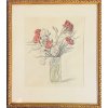 V. Fiala - barevná litografie Kytice ve váze