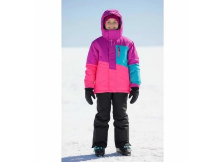 Dívčí zimní bunda s odnímatelnou kapucí a sněhovým pásem