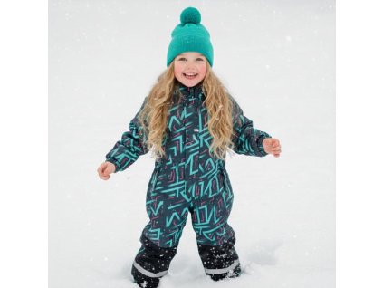 Dětská zimní kombinéza s odepínací kapucí na zip