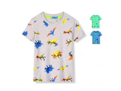 Bavlněné chlapecké tričko s drobnými dinosaury velikosti 98-128