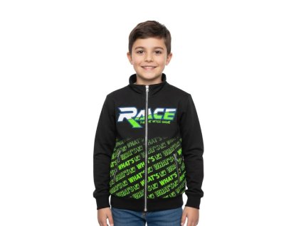 Černá chlapecká mikina, ve které jsou kluci připraveni vyrazit kamkoliv.