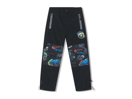 Zateplené chlapecké kalhoty BU615 barva černá/ černé zipy