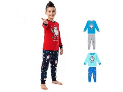Chlapecké vánoční pyžamo se svítícím obrázkem – kouzlo Vánoc v každém snu!