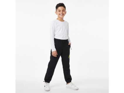 Zateplené šusťákové kalhoty pro kluky – hřejivé s fleecem černé