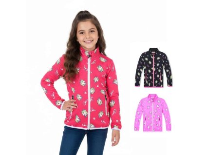 Dívčí mikina na zip bez kapuce s prodlouženými zády