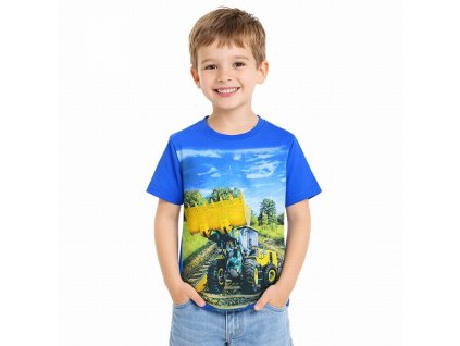 Chlapecké tričko s nakladačem modrá
