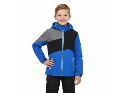 Chlapecká softshellová bunda modro - šedo - černá