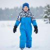 Zimní kombinéza pro kluky v modré barvě a s motivem tučňáků – ideální na sníh