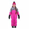Dětská zimní kombinéza růžová s tučňáky – pohodlí, teplo a bezpečí v jednom