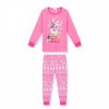 Dívčí vánoční pyžamo se sobem – fosforeskující a 100% bavlna růžová
