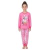 Pohodlné dívčí vánoční pyžamo se sobem pro kouzelné večery růžové
