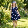 bavlněné dívčí šaty na léto tmavě modrá