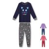 Dívčí bavlněné pyžamo s kočičím potiskem a náplety na rukávech