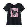 Dívčí tričko s koněm pro holky 8–12 let černá