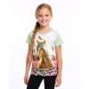 Dívčí tričko s krátkým rukávem zelinkavá