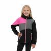 Dívčí softshelová bunda černo - šedo - růžová