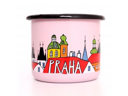 Smaltovany hrnek praha ruzovy 3 (2)