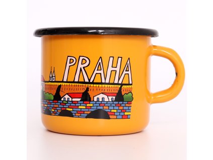 Smaltovany hrnek zluty praha (2)