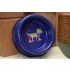 smaltovana psi miska modra velka