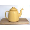 yellow enamel teapot