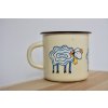 cream mug with sheep