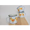 blue enamel mug with chick