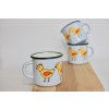 blue enamel mug with chick
