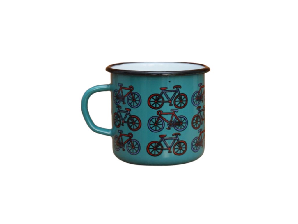 4010 1 enamel mug grey with bikes