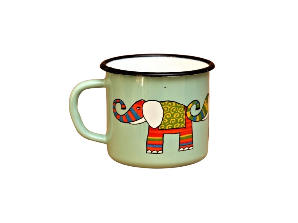 4130 turqoise mug with an elephant