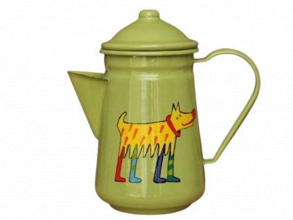 1035 coffee pot with a dog