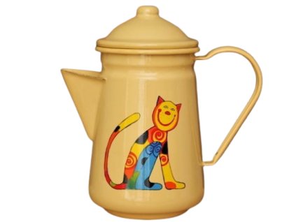 1071 coffee pot with a cat
